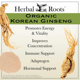 Herbal Roots Ginseng Capsules opened bottle with capsules
