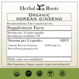 Herbal Roots Ginseng Capsules side view showing capsule details