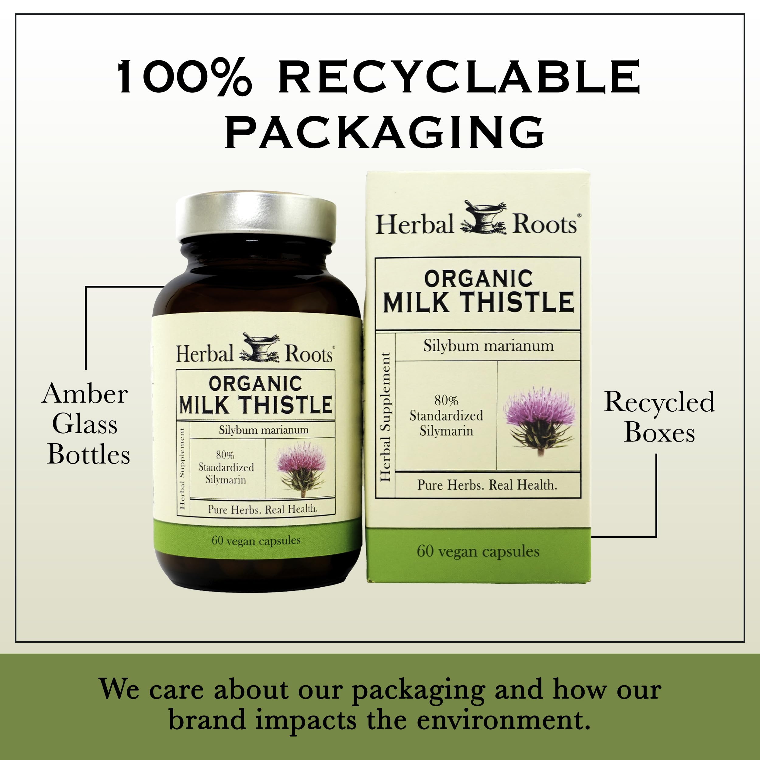 Herbal Roots Milk Thistle Capsules in a lifestyle setting