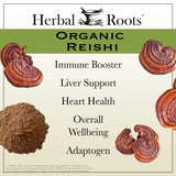 Herbal Roots Mushroom Supplement back view with ingredient details