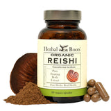 Herbal Roots Mushroom Supplement front view with packaging
