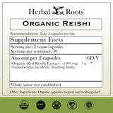 Herbal Roots Mushroom Supplement side view showing the label