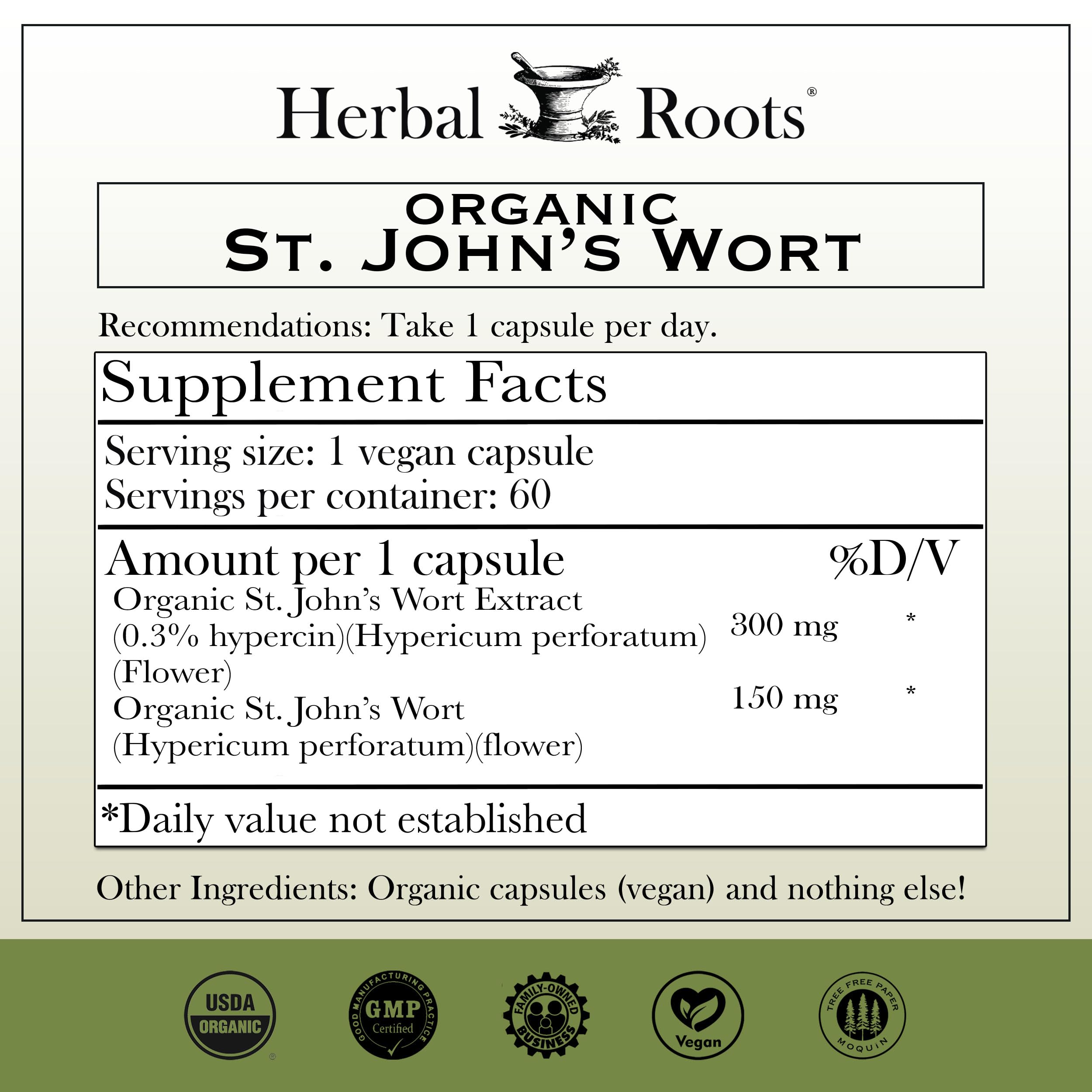 Herbal Roots St. John's Wort Extra Strength 159g side view