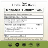 Herbal Roots Turkey Tail Mushroom Extract Capsules side view