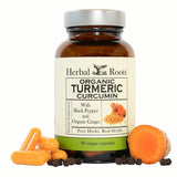 Herbal Roots Turmeric Supplement 95% Curcumin 60 Vegan Capsules front view