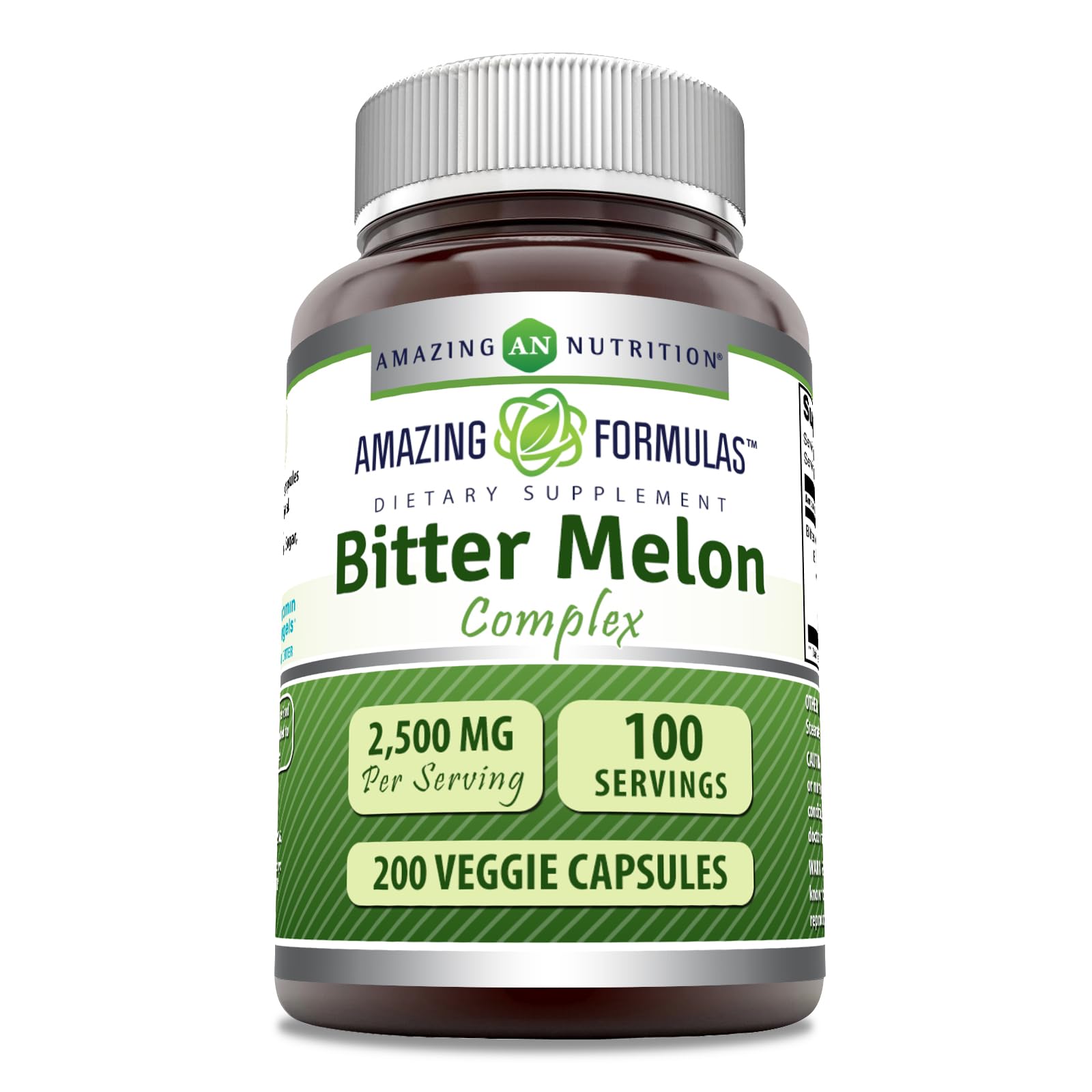 Herbal Secrets Bitter Melon Complex 2500mg capsule bottle front view