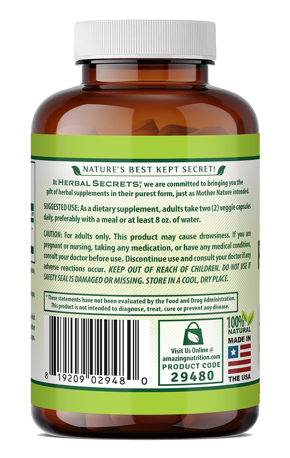 Herbal Secrets Passion Flower 700 Mg Veggie Capsules packaging