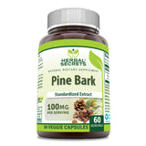 Herbal Secrets Pine Bark Extract 100mg 60 Veggie Capsules front view