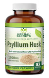 Herbal Secrets Psyllium Husk 500mg Veggie Capsules front view