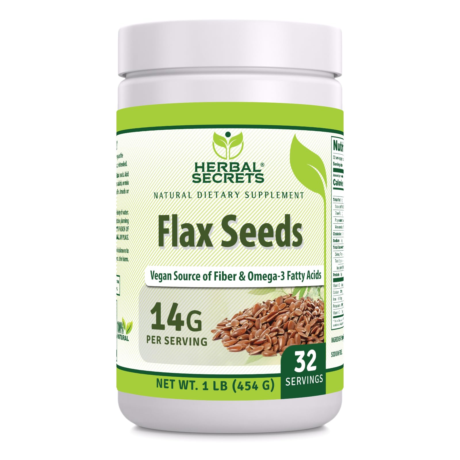Herbal Secrets Whole Flax Seeds package front view