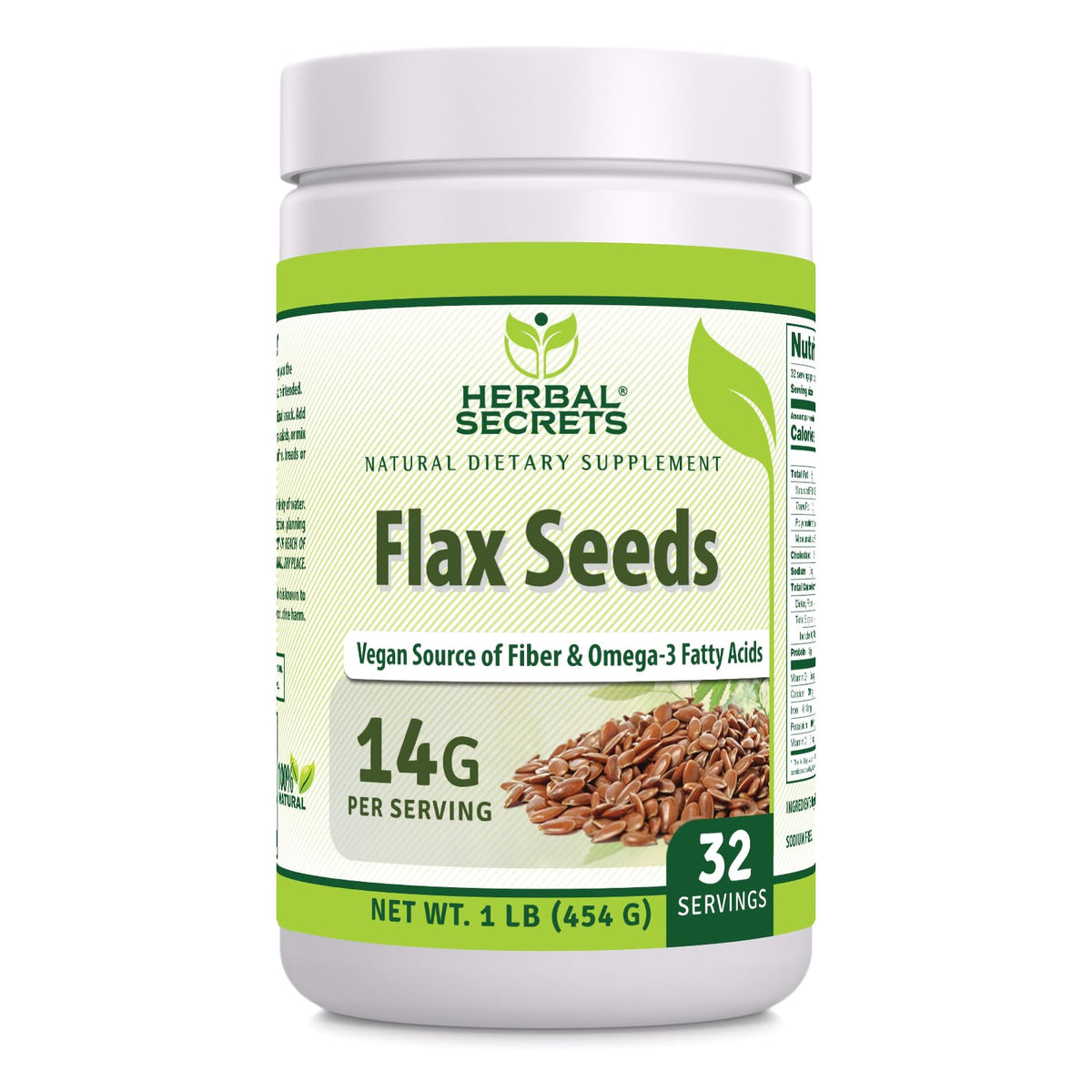 Herbal Secrets Whole Flax Seeds package front view