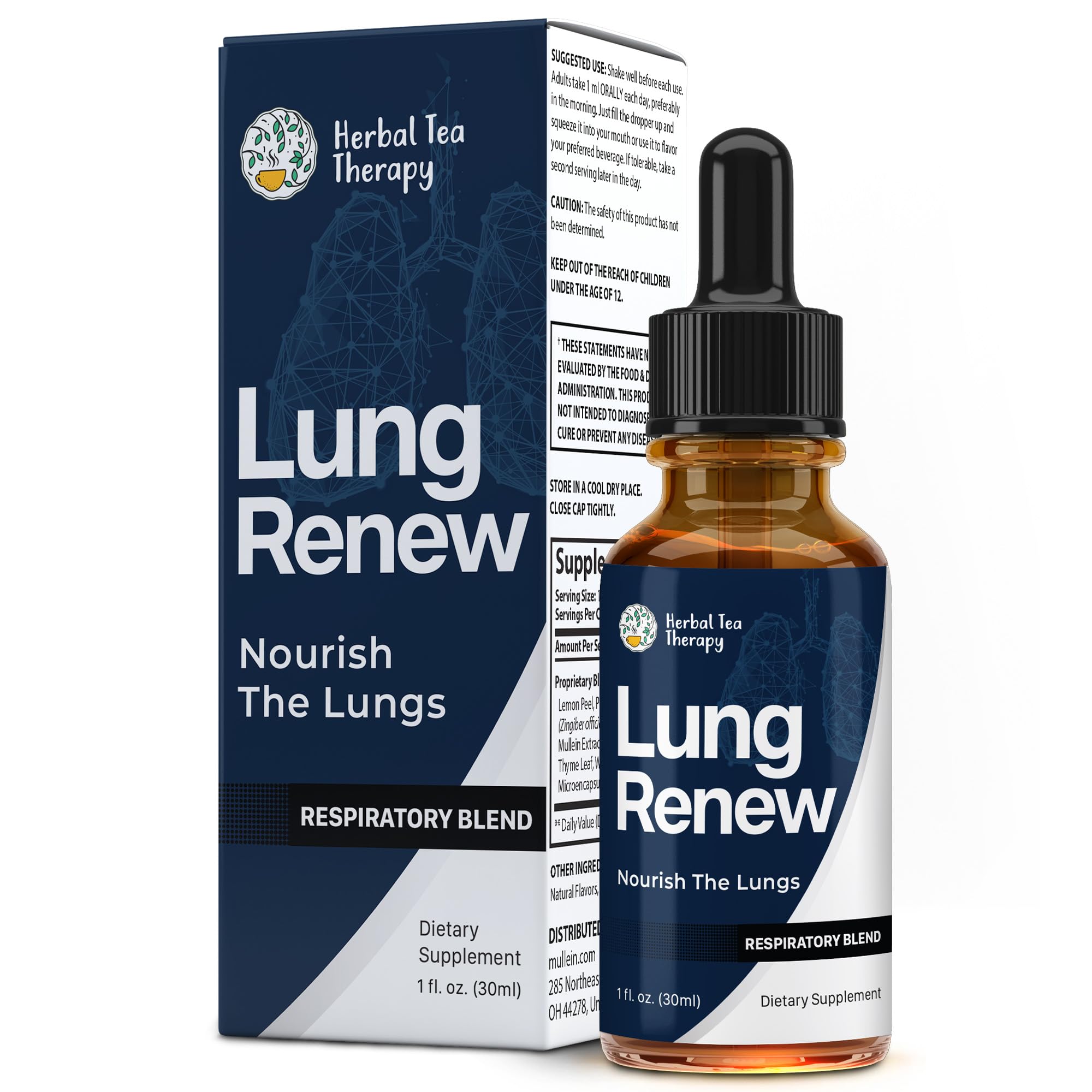 Herbal Tea Therapy Mullein Extract Tincture bottle front view