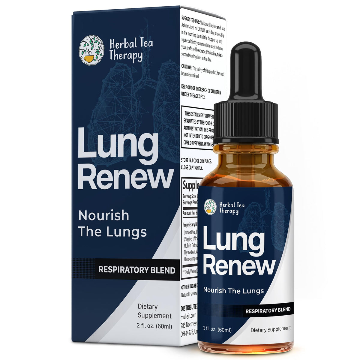 Herbal Tea Therapy Mullein Extract Tincture front view with label