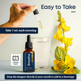 Herbal Tea Therapy Mullein Tincture on a wooden table