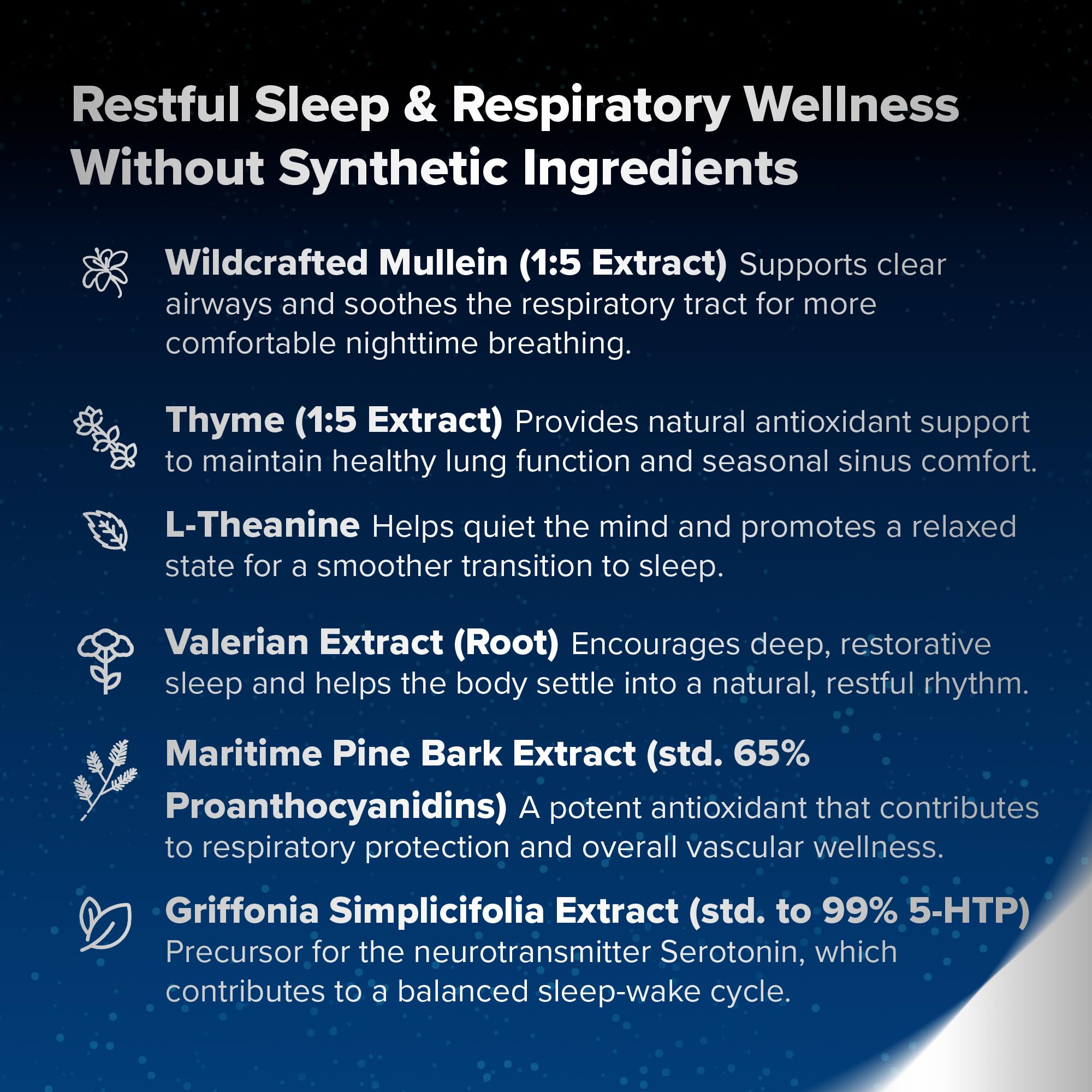 Herbal Tea Therapy Nightly Lung Support Capsules with ingredients