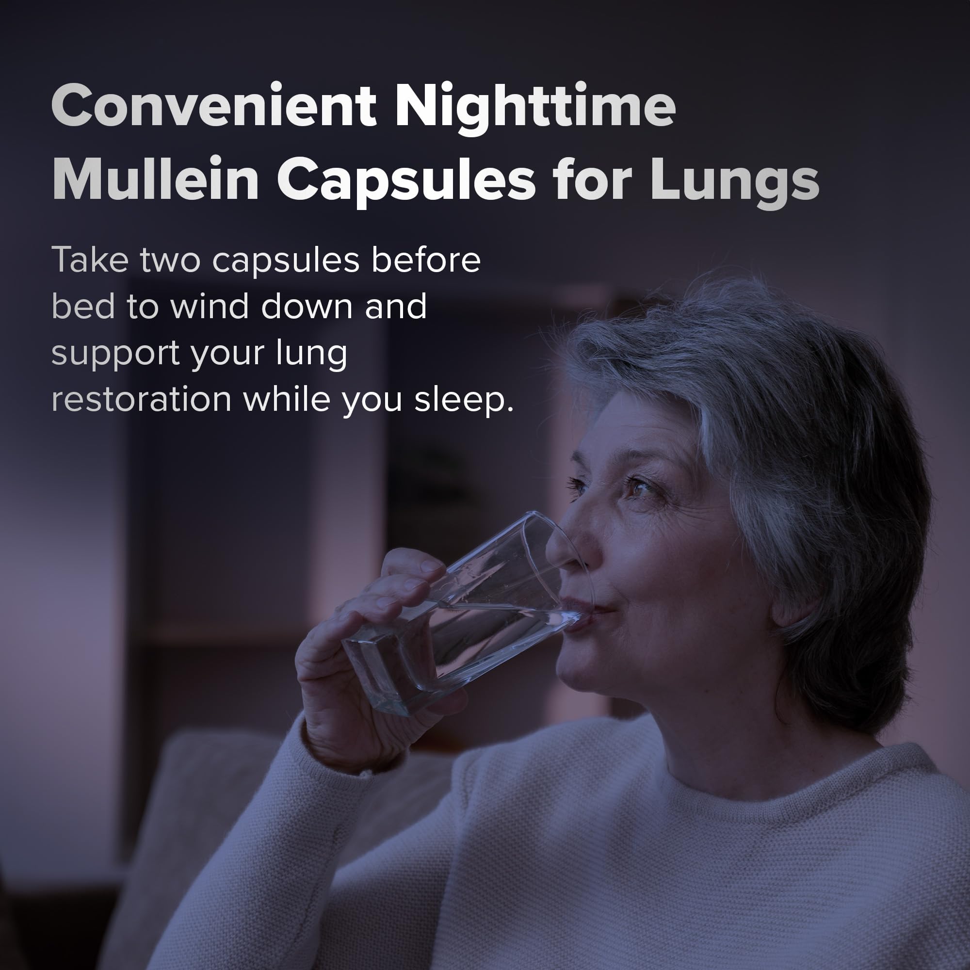 Herbal Tea Therapy Nightly Lung Support Capsules with packaging