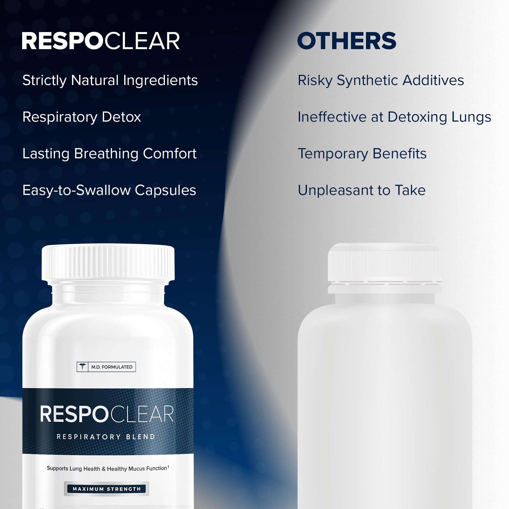 Herbal Tea Therapy RespoClear Lung Cleanse Capsules with a glass of water