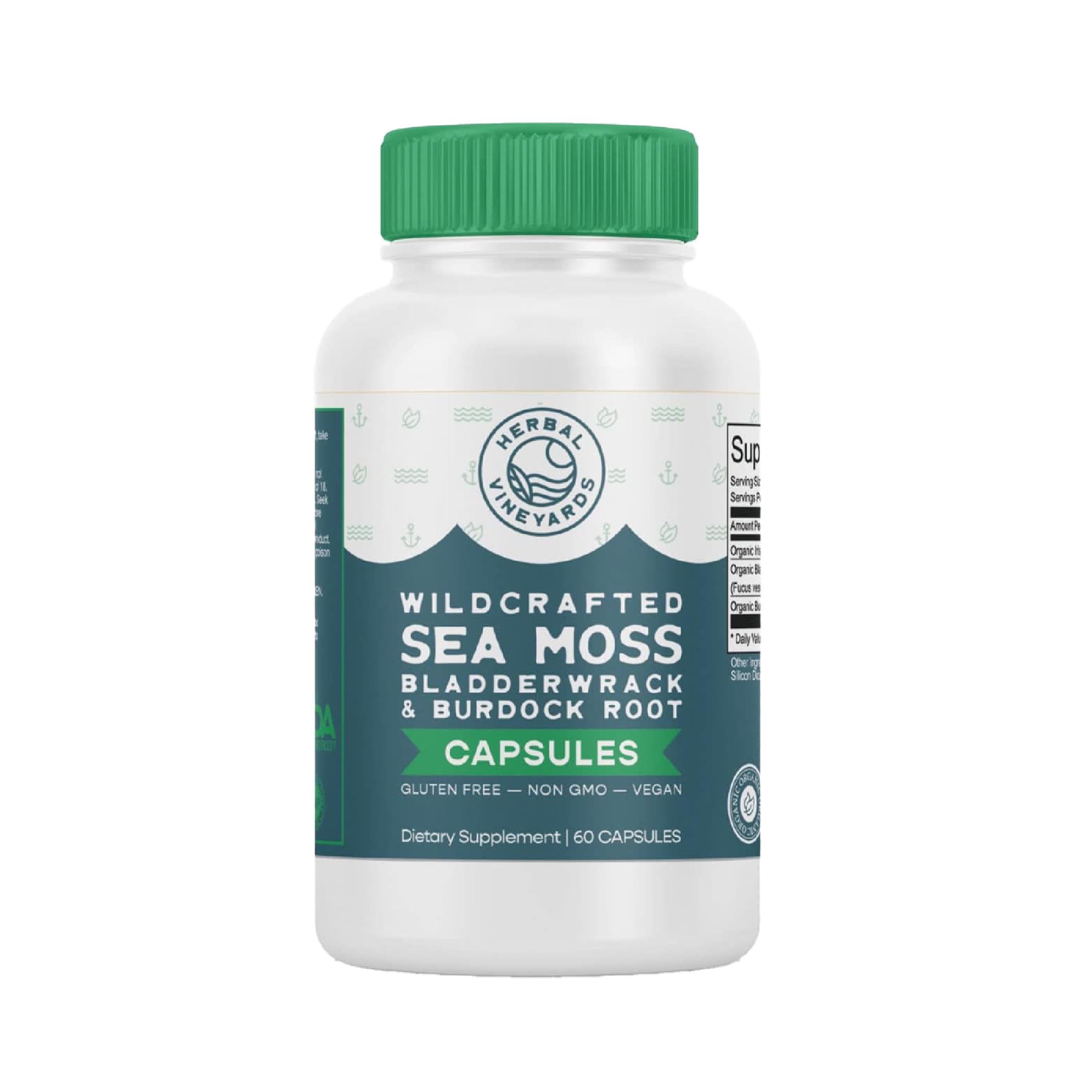 Herbal Vineyards Sea Moss Supplement 68g front view with packaging