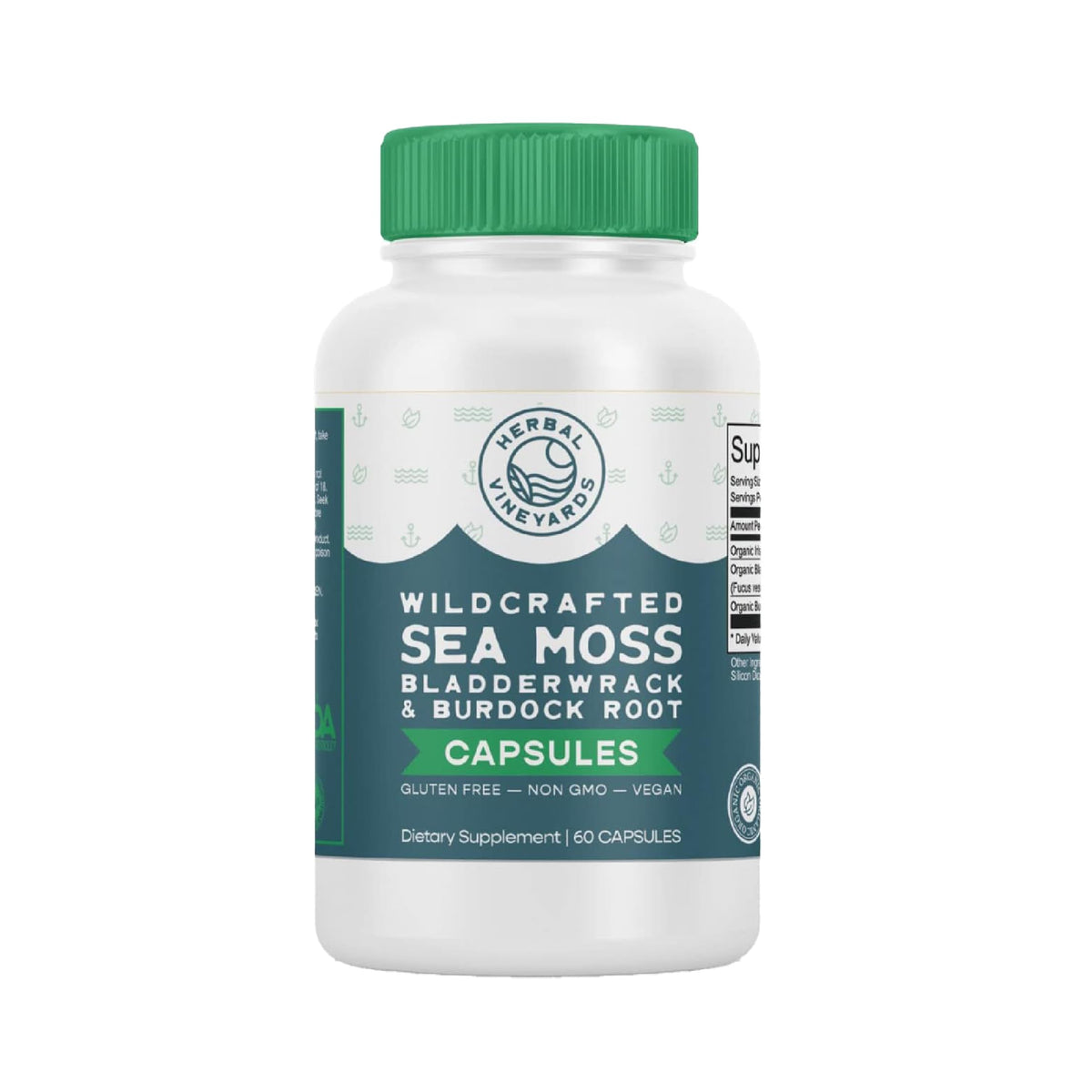 Herbal Vineyards Sea Moss Supplement 68g front view with packaging