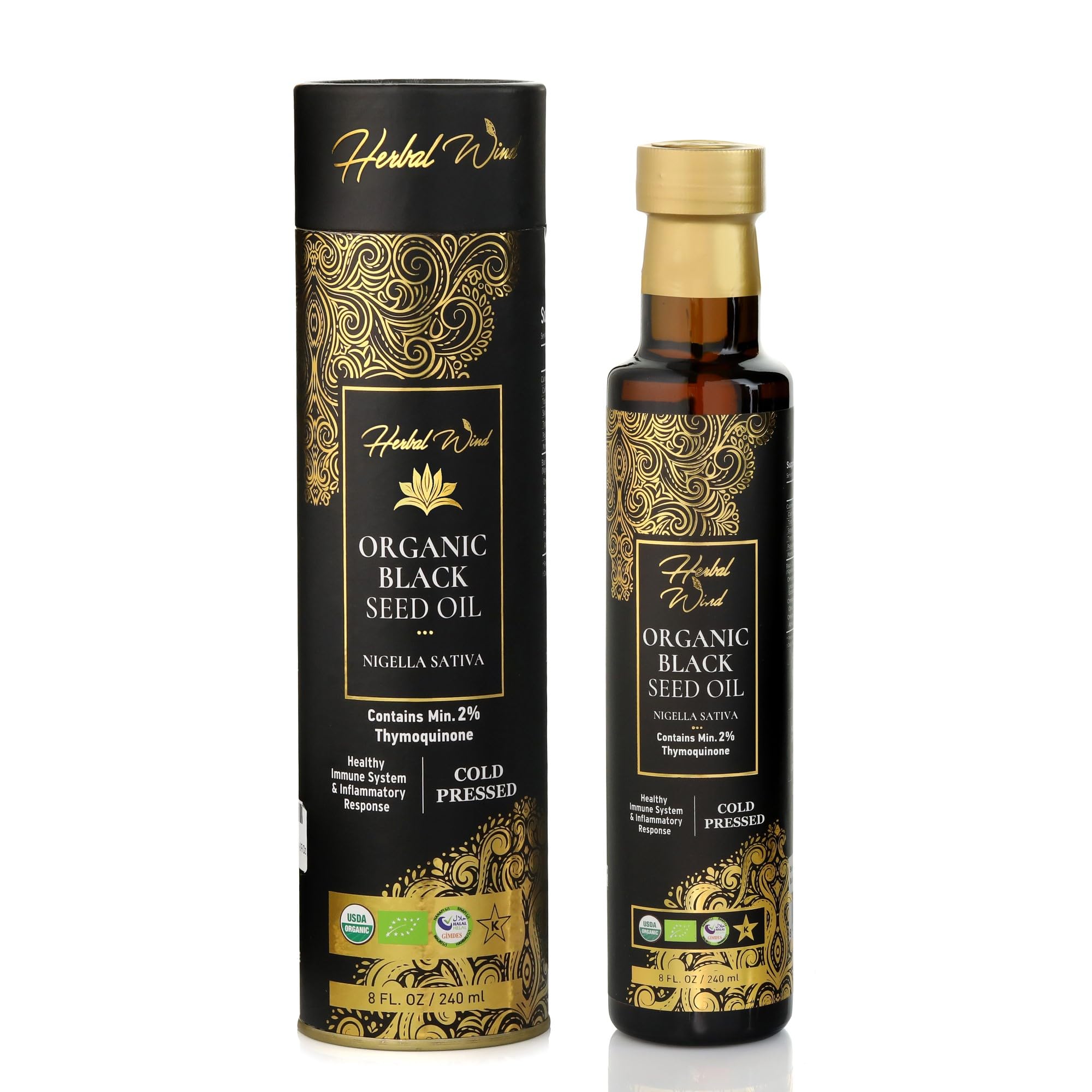 Herbal Wind Black Seed Oil 4600mg bottle front view