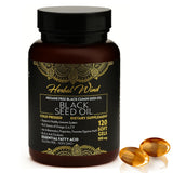 Herbal Wind Black Seed Oil 500mg softgels front view