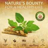 HERBALICIOUS Ashwagandha Liquid Supplement with glass of water