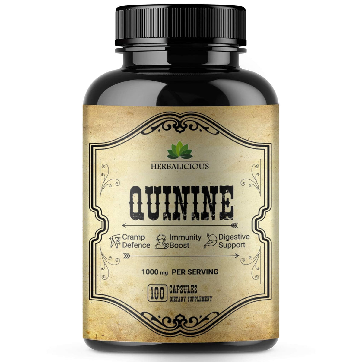 HERBALICIOUS Cinchona Capsules bottle front view