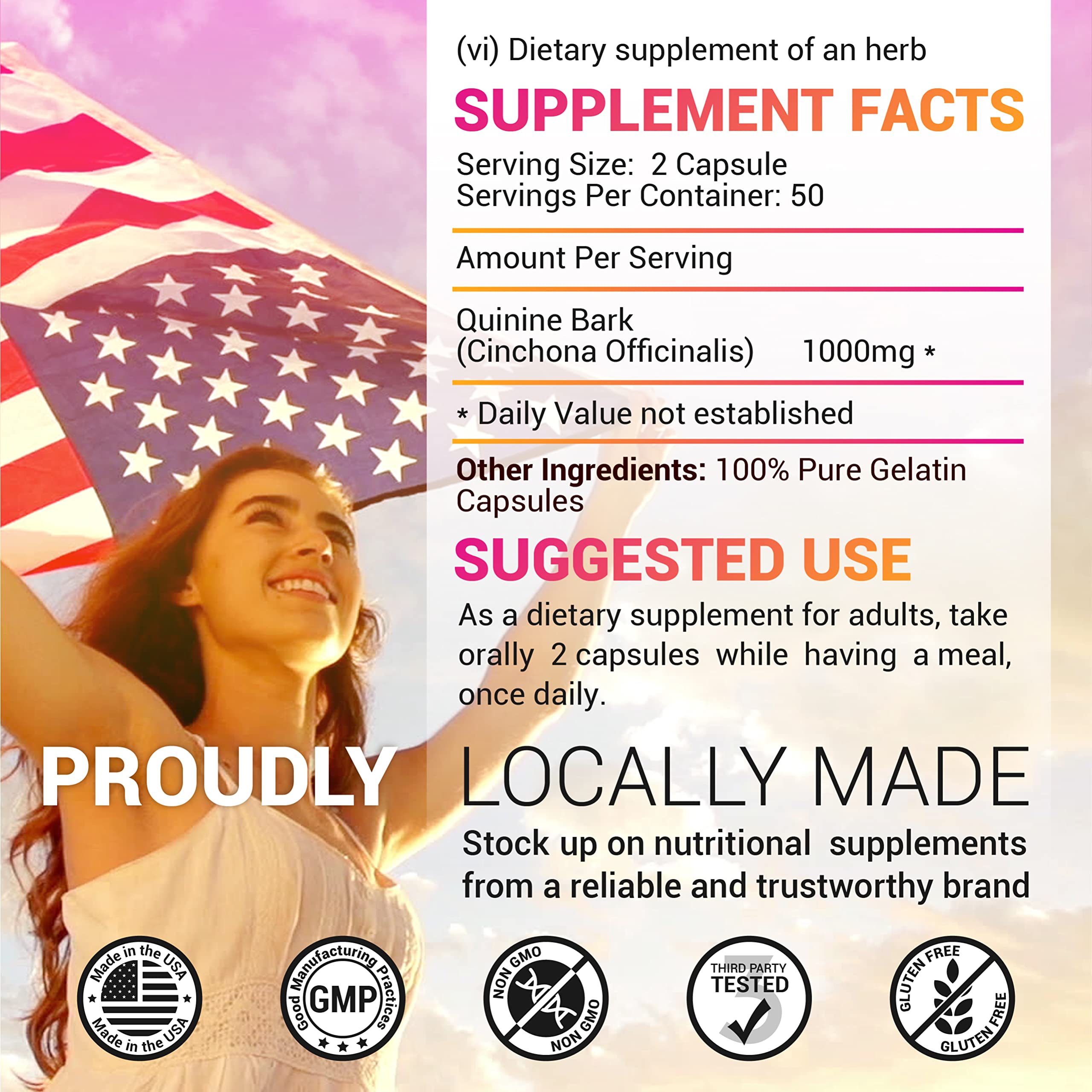 HERBALICIOUS Cinchona Capsules packaging details