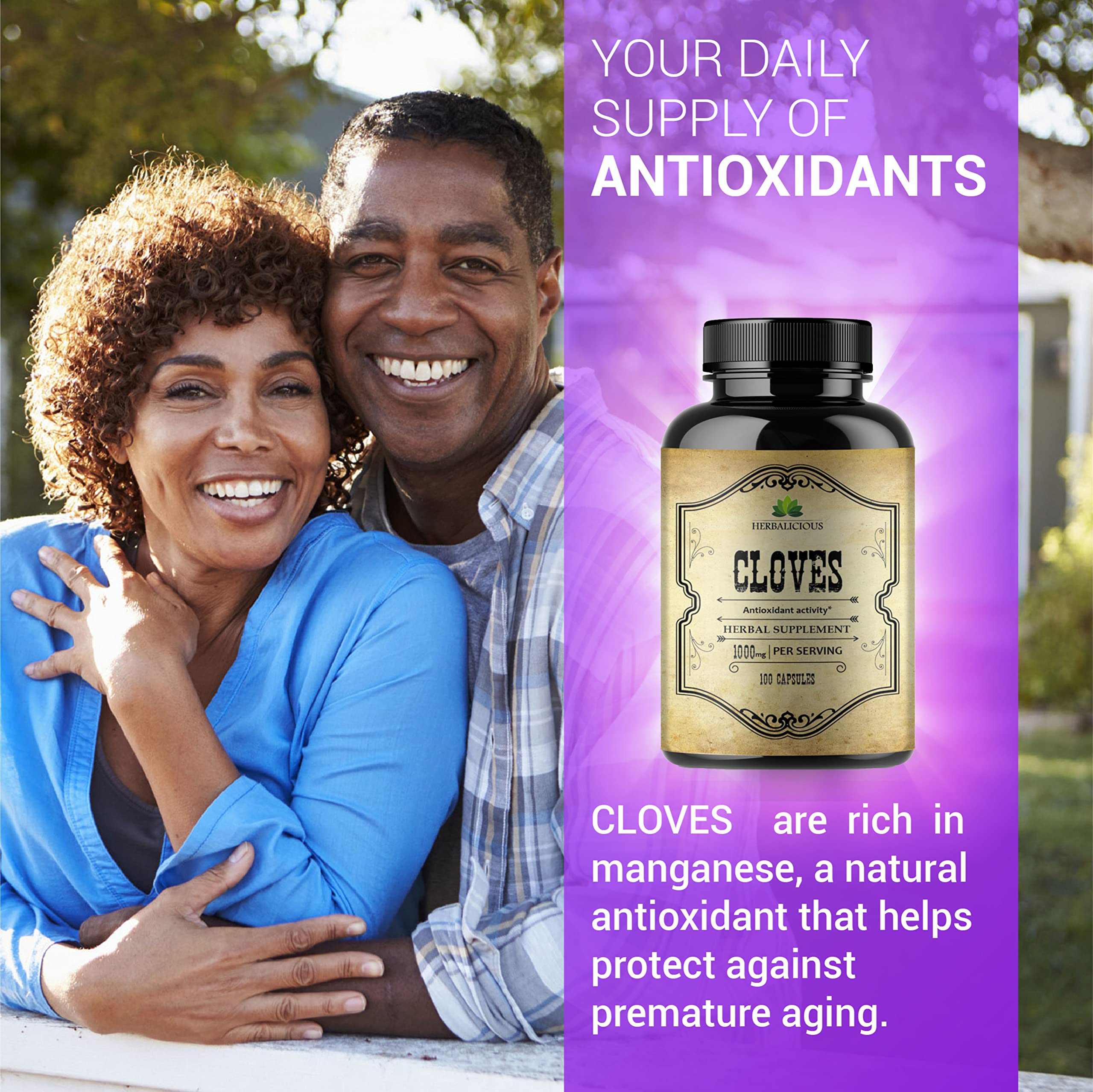 HERBALICIOUS Clove Capsules with measuring spoon for dosage