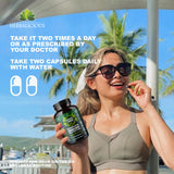 HERBALICIOUS daily wellness Support Capsules with natural ingredients background