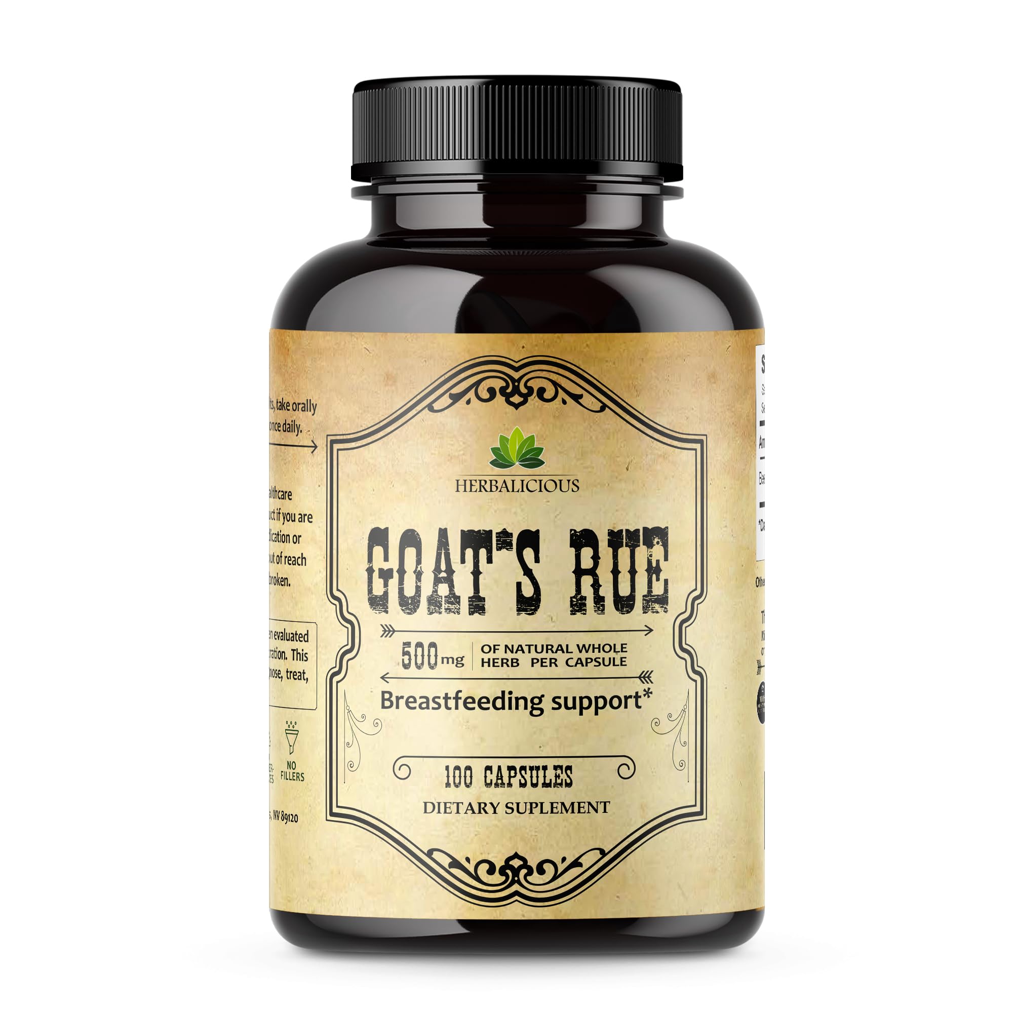 HERBALICIOUS Goat's Rue Capsules 1000mg bottle front view