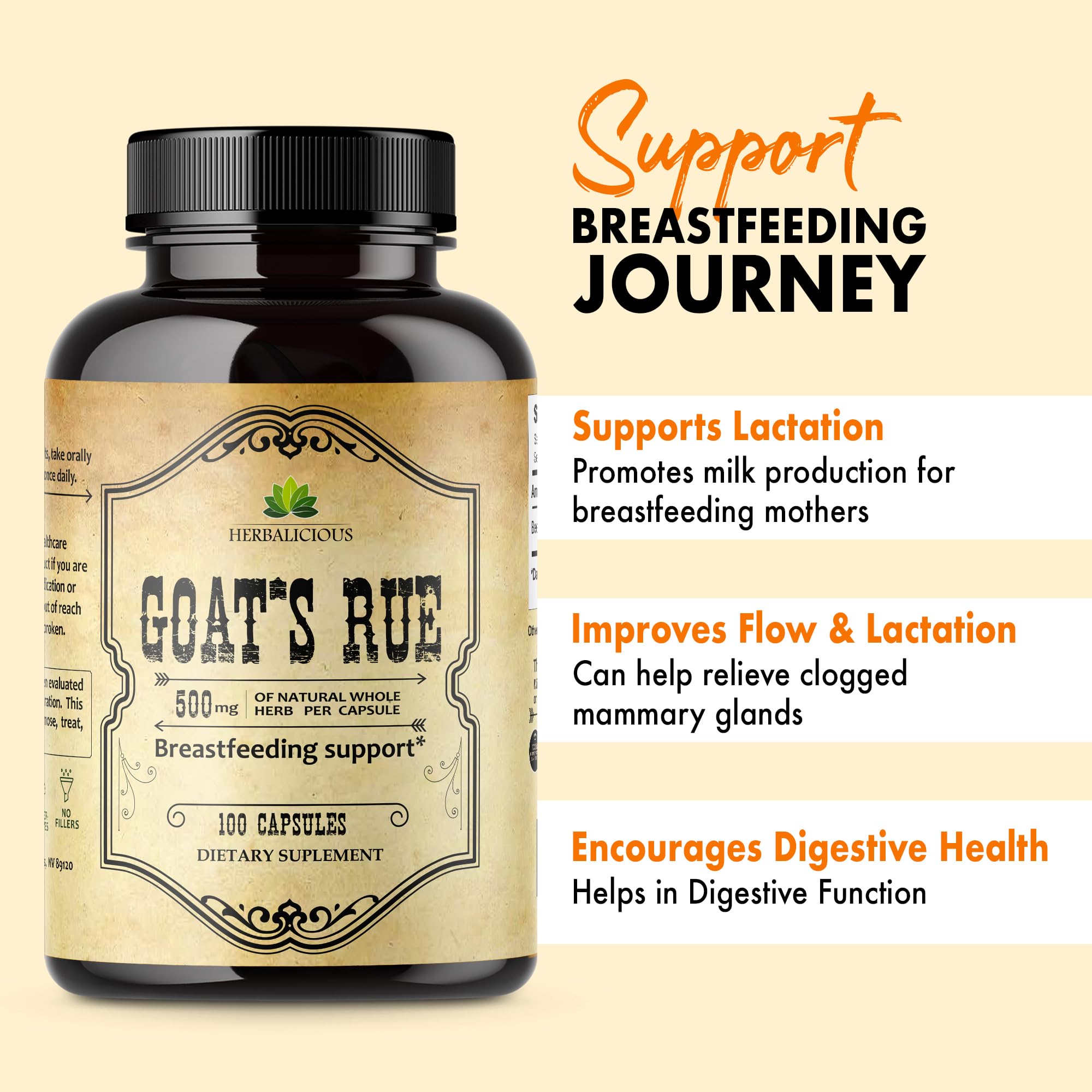 HERBALICIOUS Goat's Rue Capsules packaging details