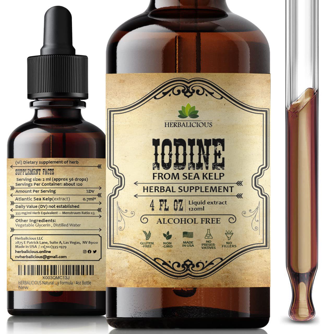 HERBALICIOUS Iodine Drops bottle front view