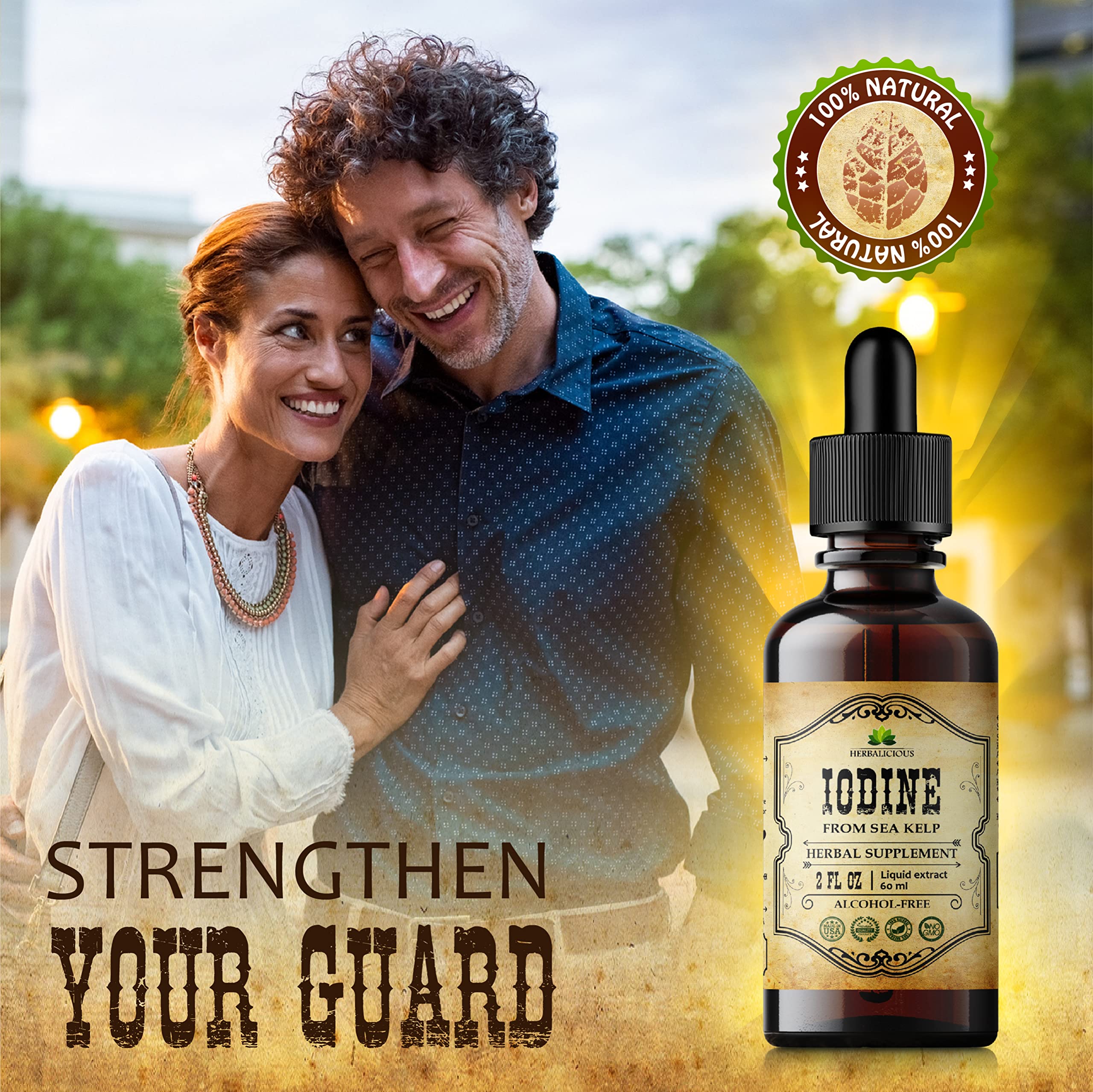 HERBALICIOUS Iodine Liquid Drops back view with dosage information