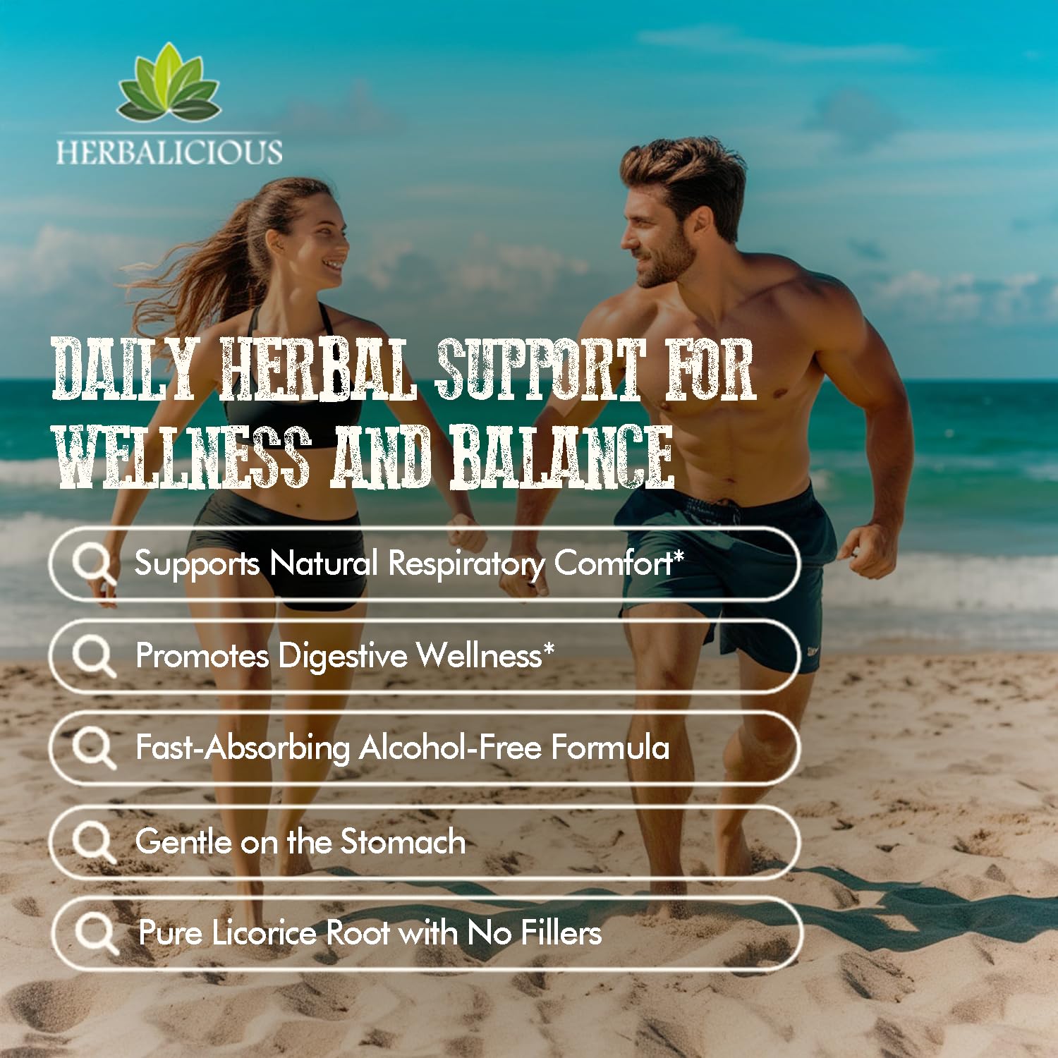 HERBALICIOUS Licorice Root Extract liquid bottle side view