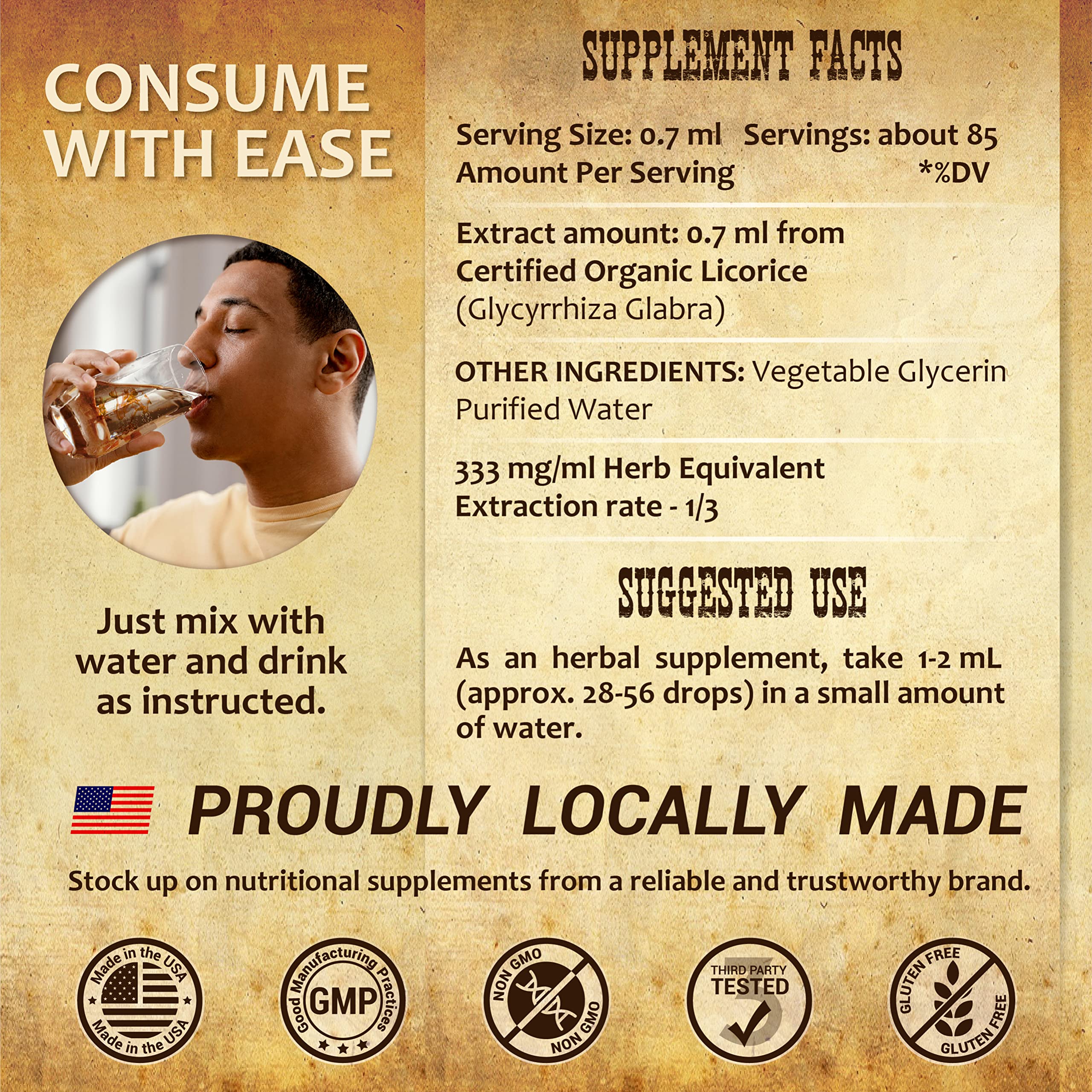 HERBALICIOUS Licorice Root Extract liquid with fresh licorice root