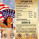 HERBALICIOUS Quinine Herbal Supplement packaging details