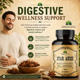 HERBALICIOUS Star Anise Supplement capsules on a wooden table