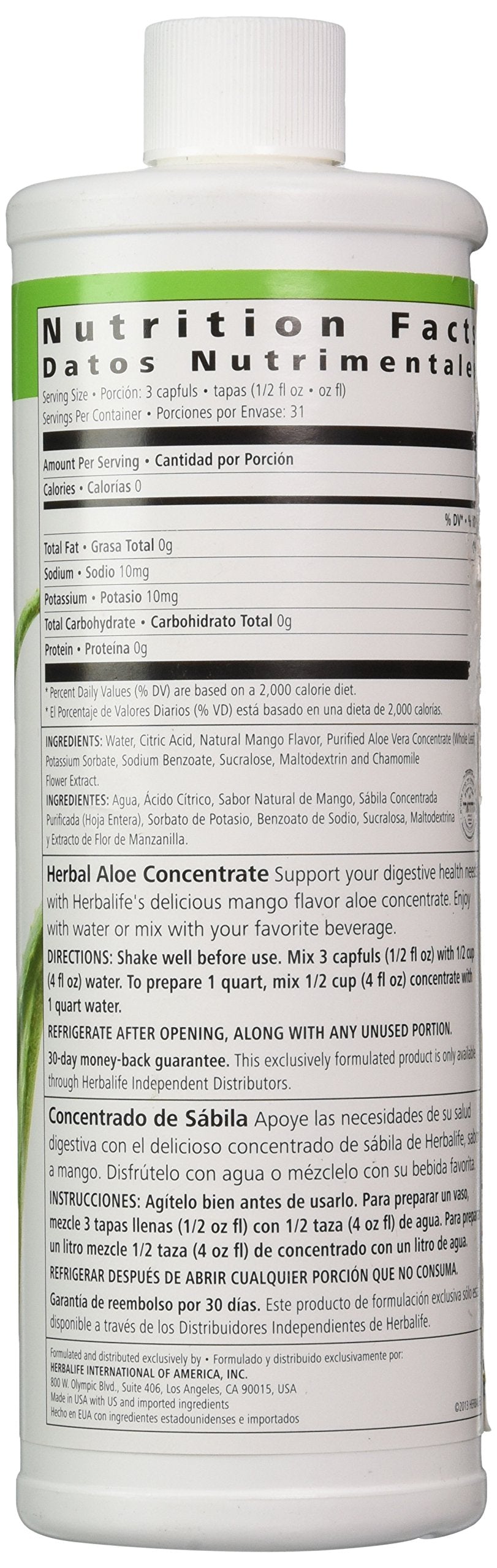 Herbalife Aloe Vera Concentrate 454g mixed with water
