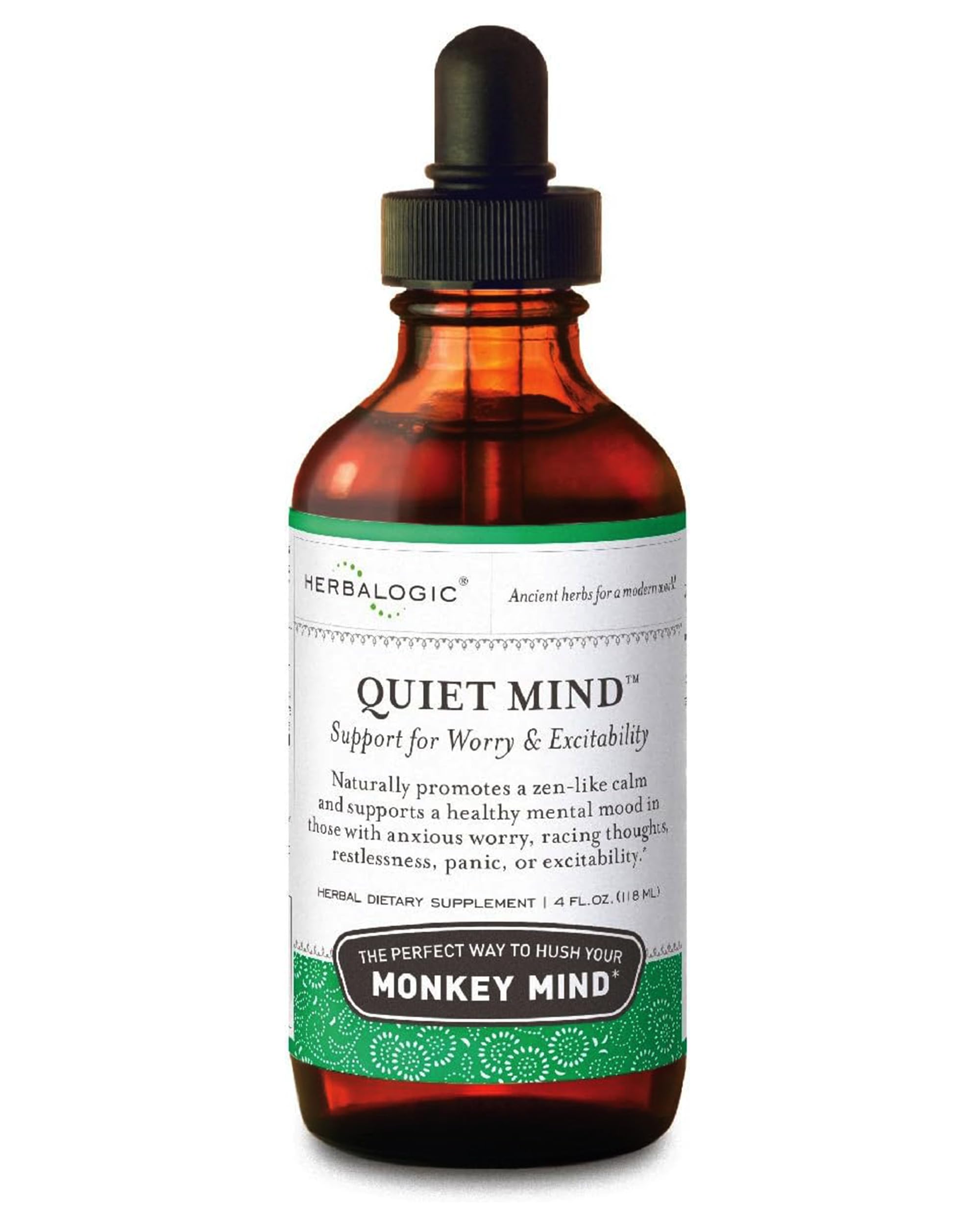 Herbalogic Quiet Mind Liquid Herb Drops 4 Fl Oz front view