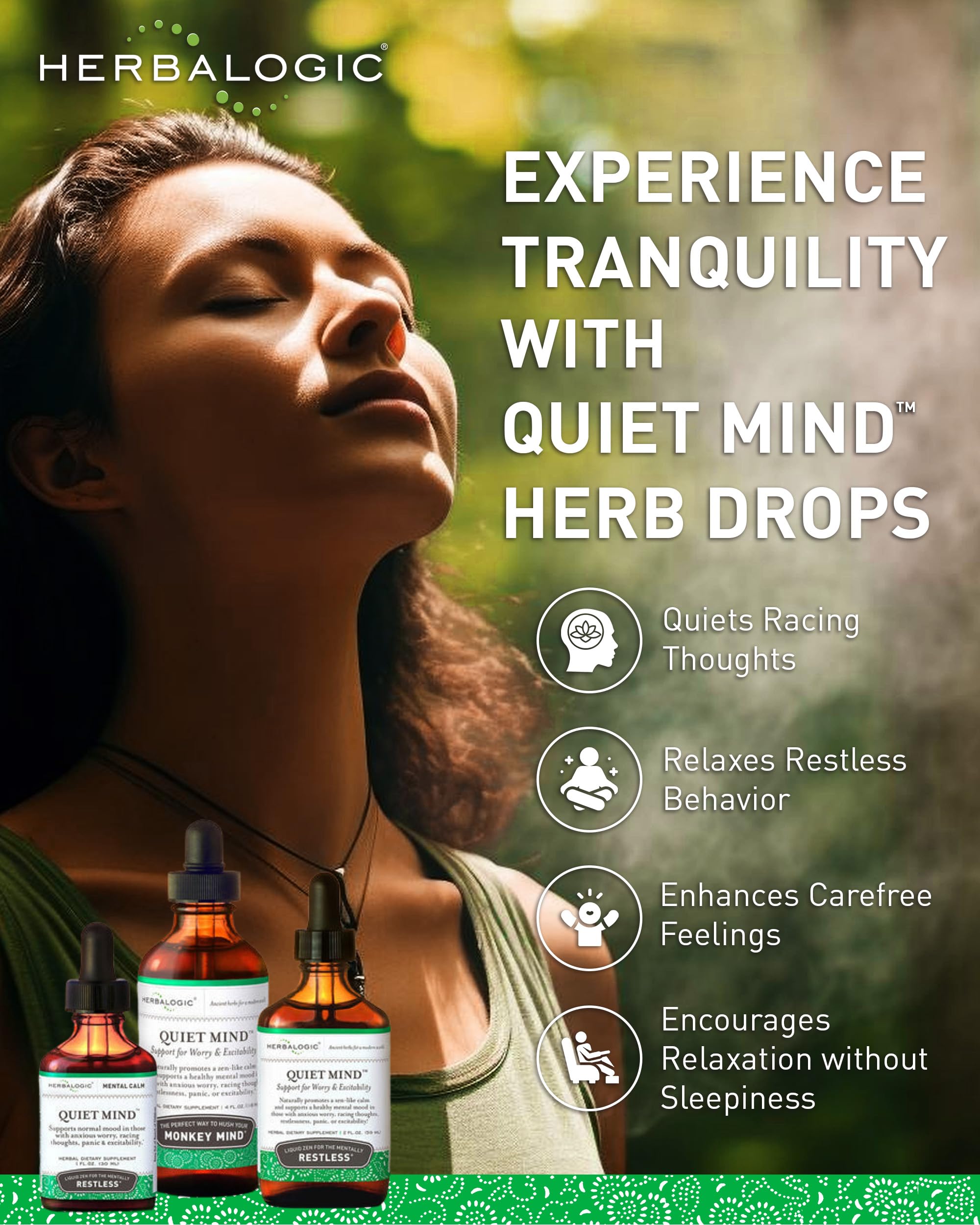 Herbalogic Quiet Mind Liquid Herb Drops 4 Fl Oz side view