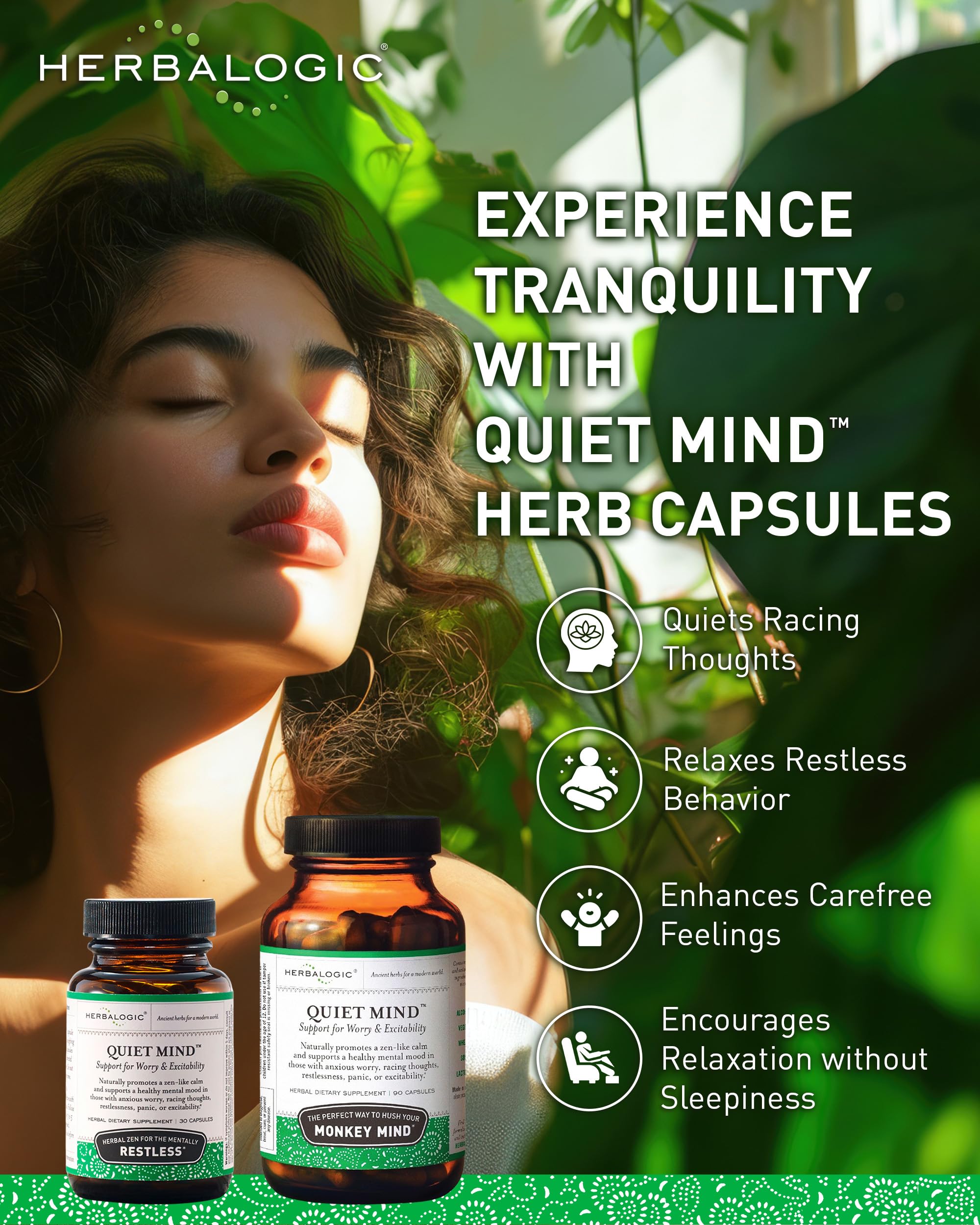 Herbalogic Quiet Mind Sleep Supplement 129g side view