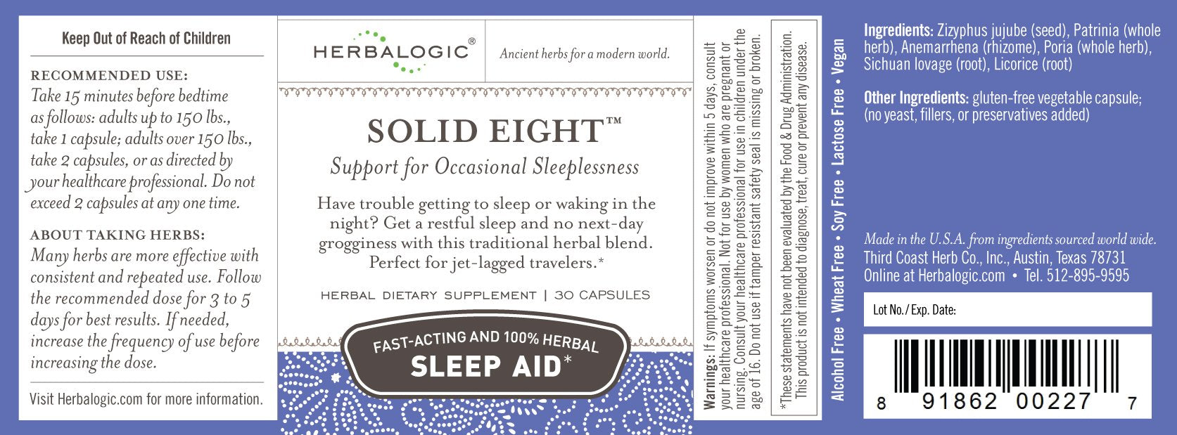 Herbalogic Solid Eight capsule ingredients list