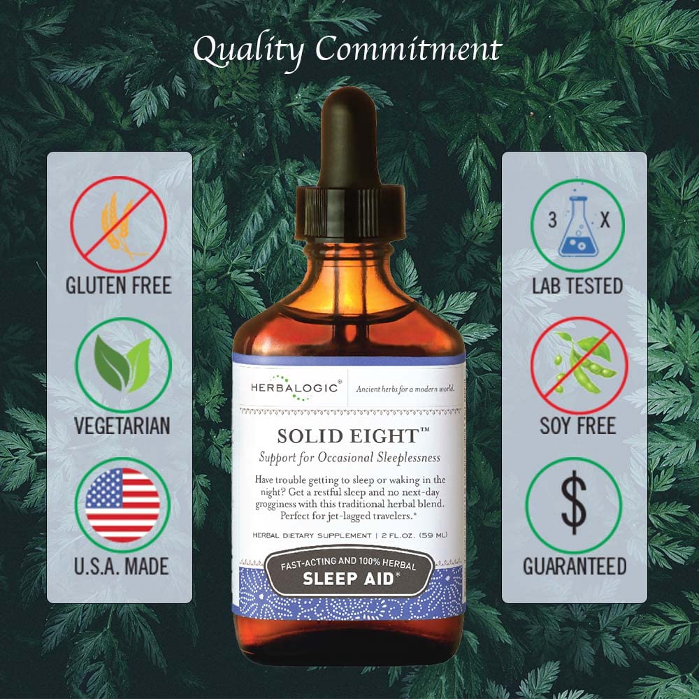 Herbalogic Solid Eight Liquid Herb Drops 2 Fl Oz bottle with ingredients