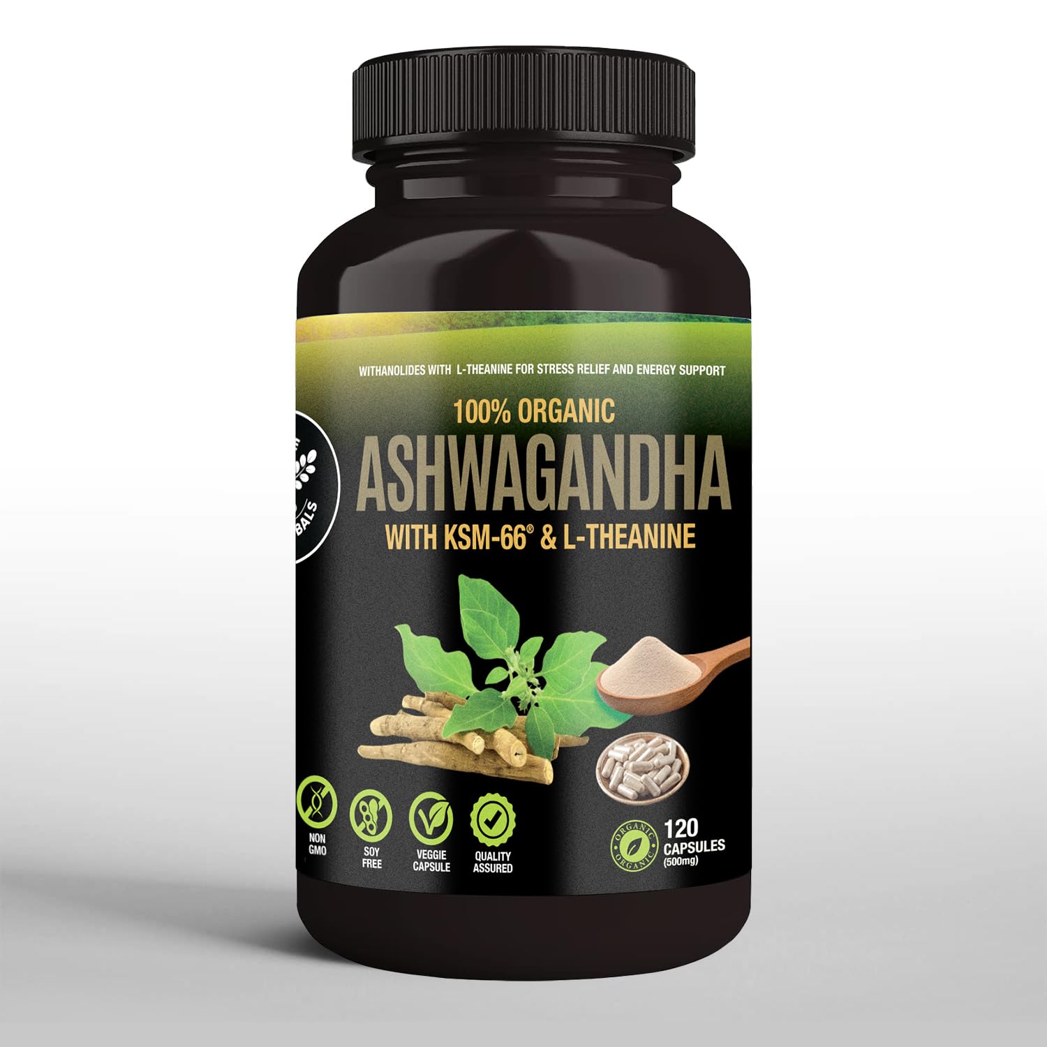HERBALS Organic Ashwagandha capsules back view