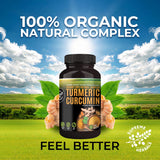HERBALS Turmeric Curcumin Capsules 500mg on a wooden table