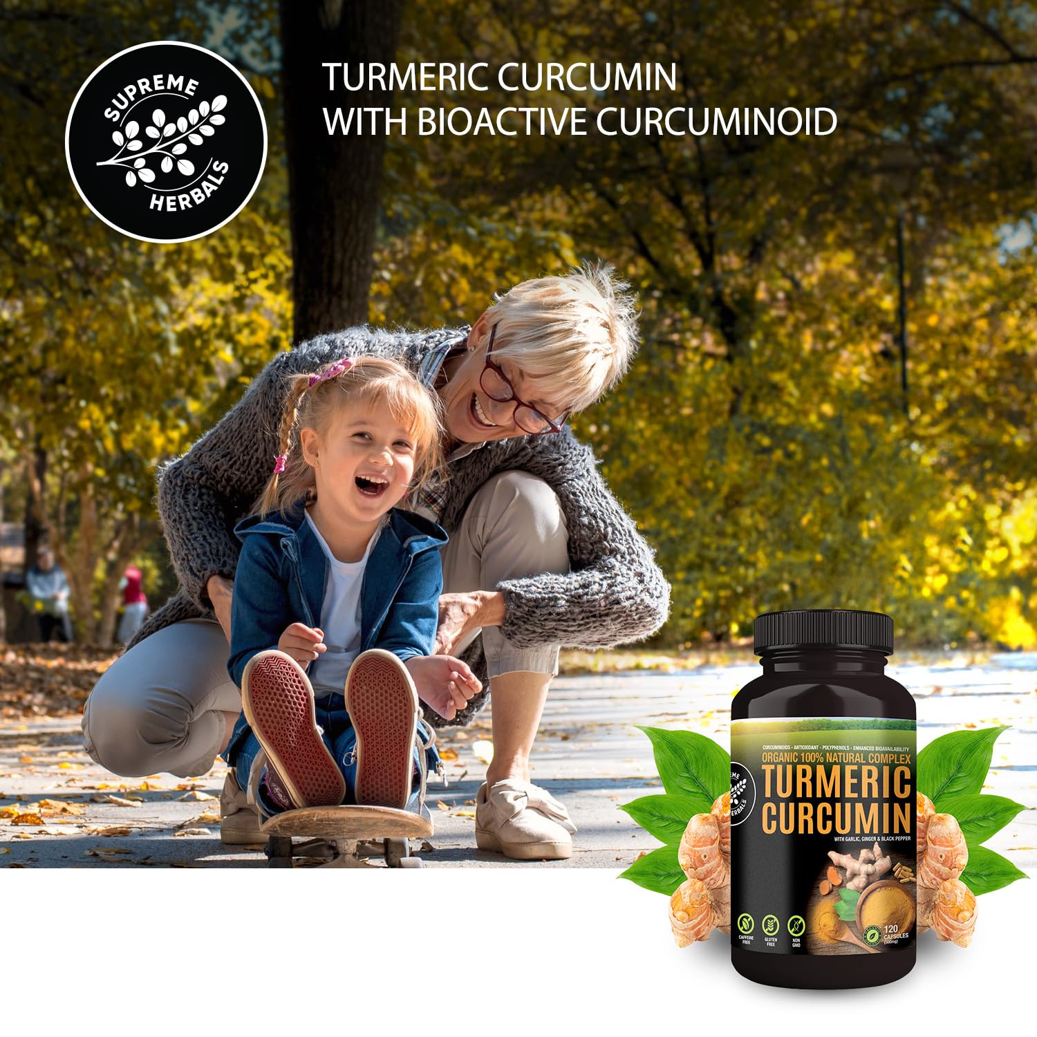 HERBALS Turmeric Curcumin Capsules 500mg with measuring spoon