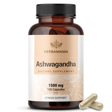 HERBAMAMA Ashwagandha calming support supplement 60 capsules front view