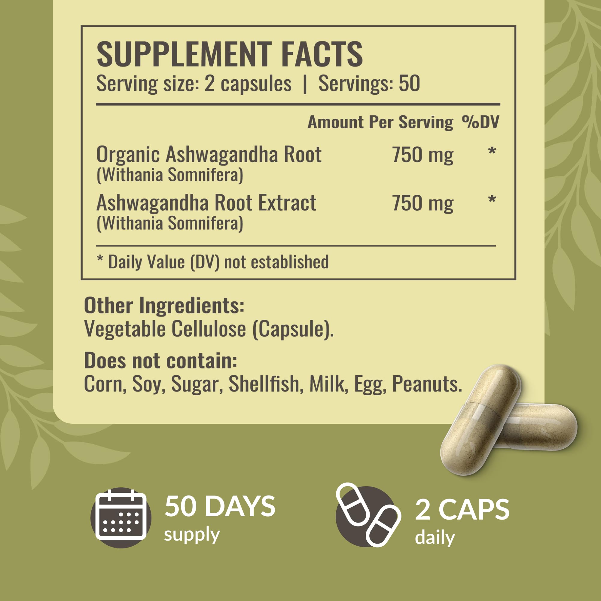 HERBAMAMA Ashwagandha capsules in a hand