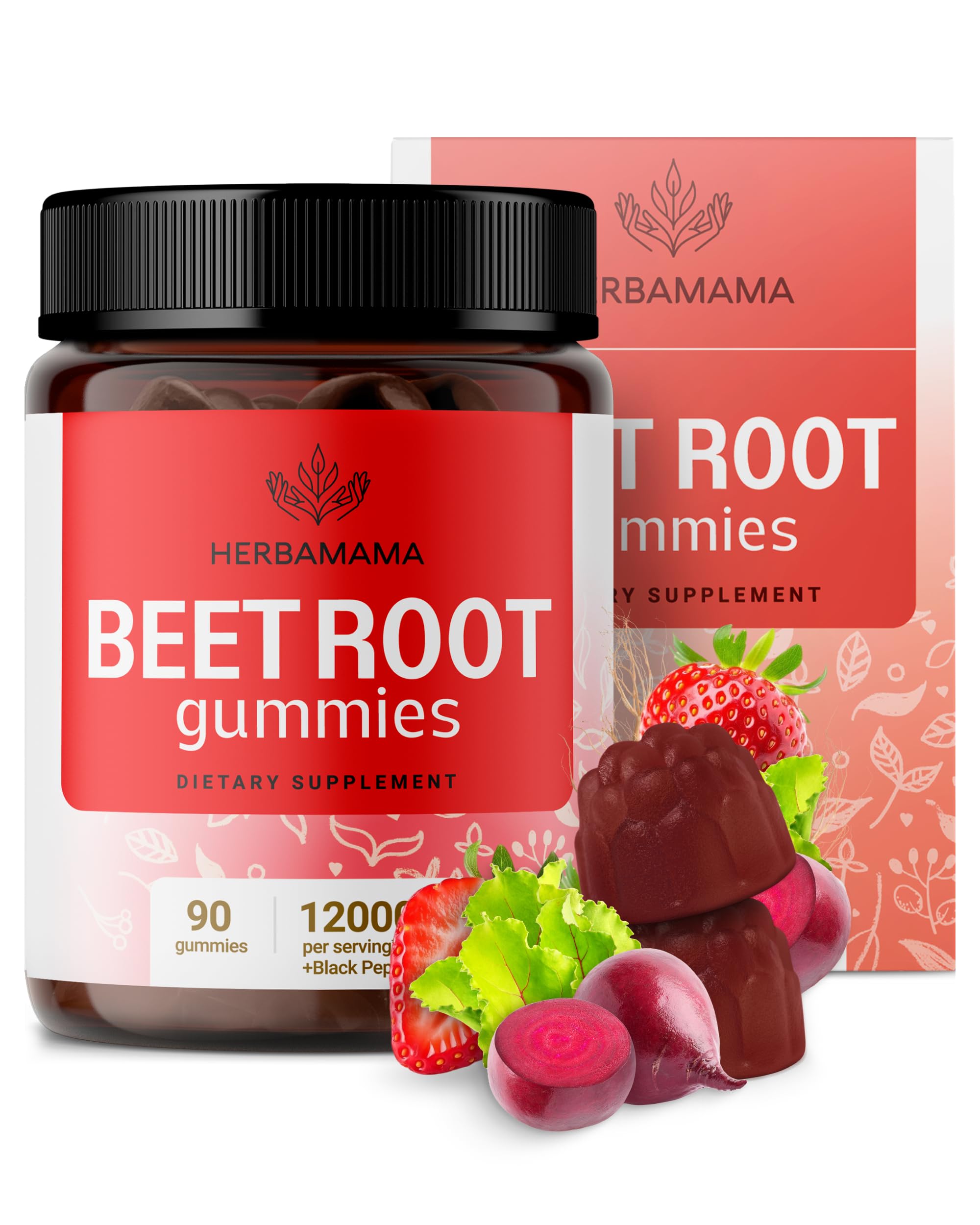 HERBAMAMA Beet Root Gummies front view packaging